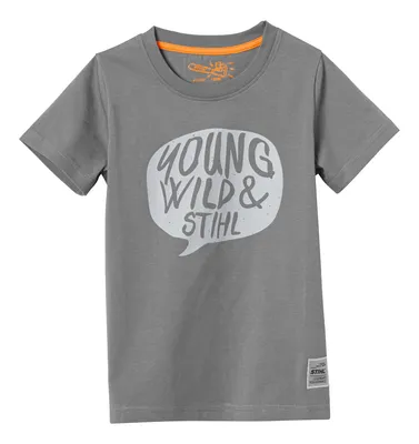 T-Shirt "young, wild" γκρι, 146-152