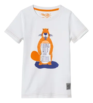 T-Shirt "beaver" λευκό, 134-140