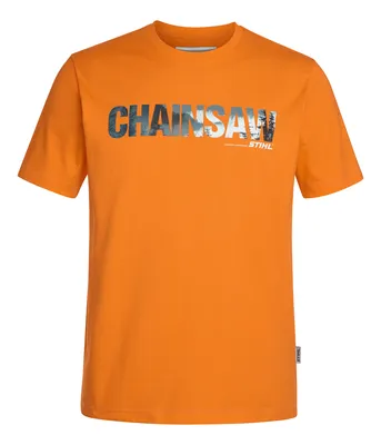 T-shirt 'chainsaw', πορτοκαλί, L