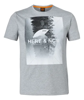 T-Shirt "here & now" γκρι, XL