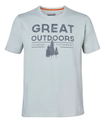 T-shirt SZ L "OUTDOORS" Λαδί