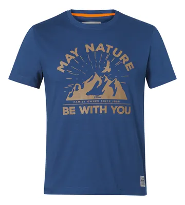 T-Shirt "may the nature" μπλε, M